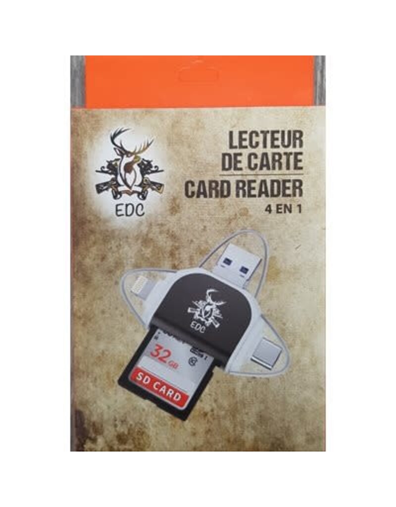 EDC Lecteur de carte 4 en 1 Type C