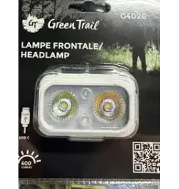 Green Trail Lampe frontale 400Lm, Rechargeable