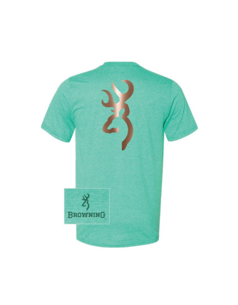 Browning T-Shirt Rose Gold Foil  Buckmark Pour Femme