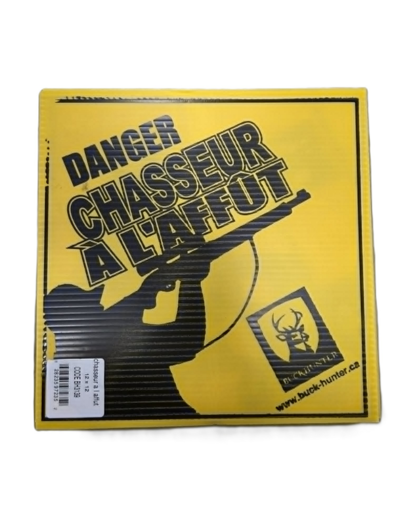 Buck Hunter Affiche/Pancarte Coroplaste Danger Chasseur À L'Affut