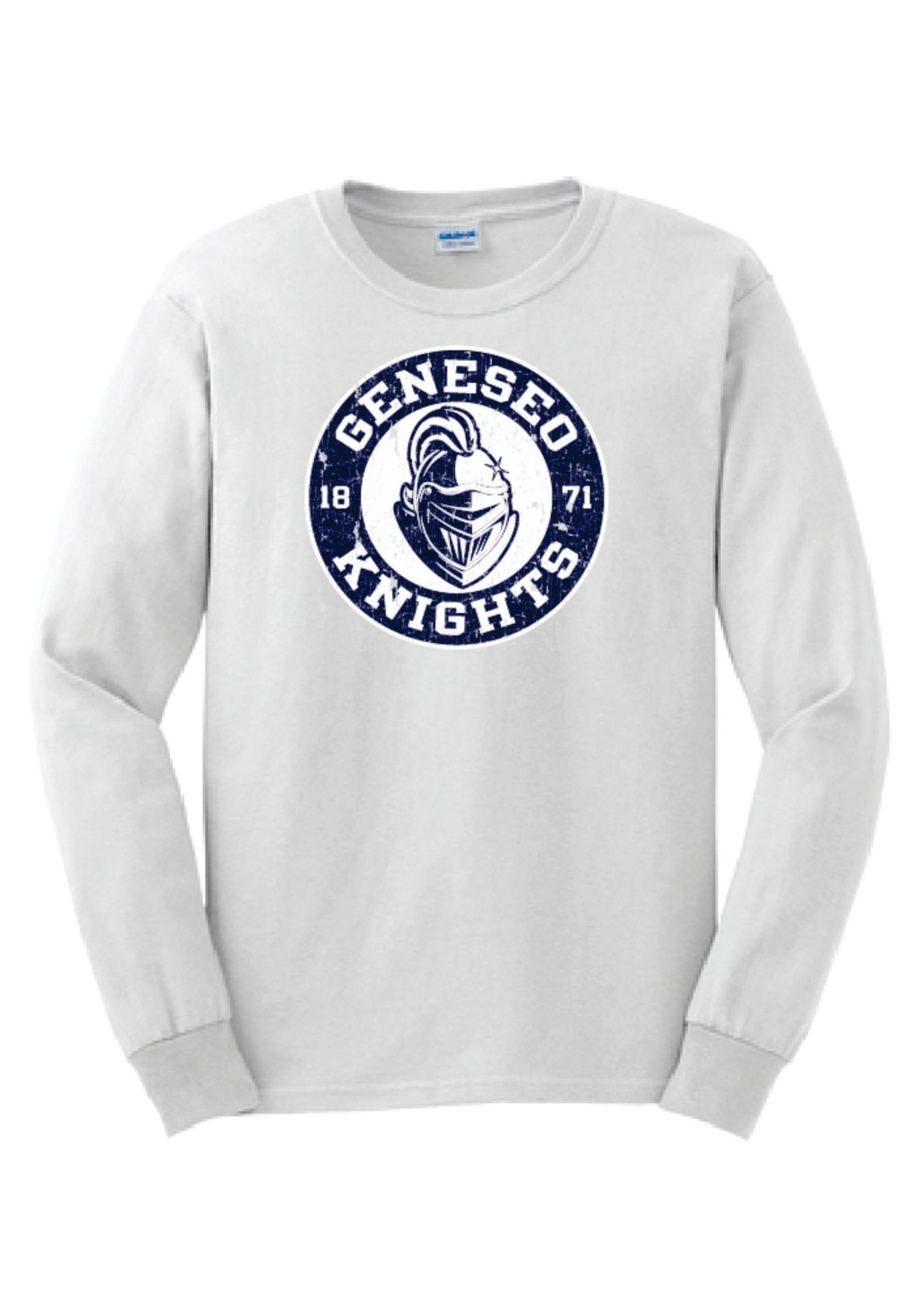 Gildan Distressed Sport Design Long Sleeve Tee