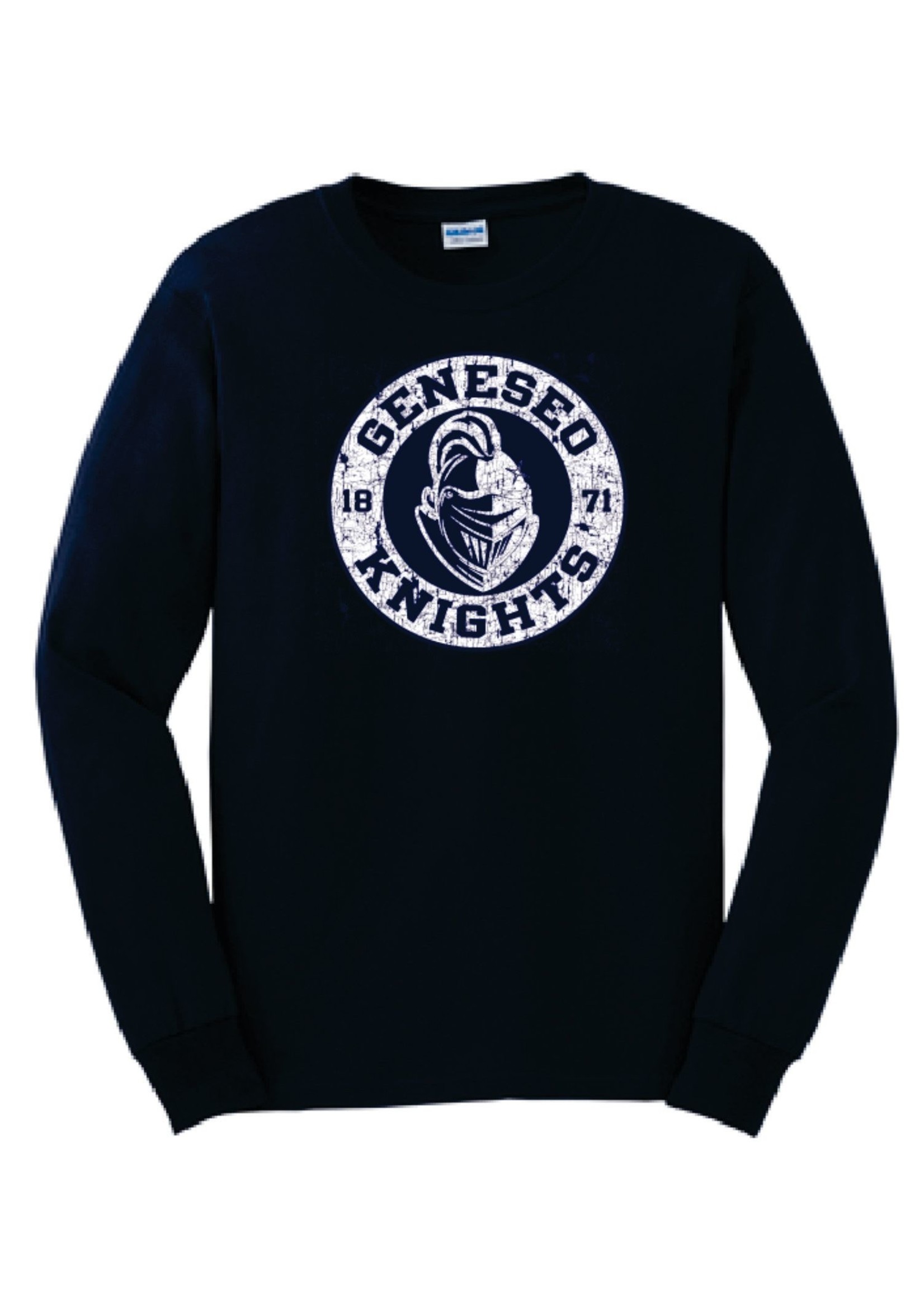 Gildan Distressed Sport Design Long Sleeve Tee