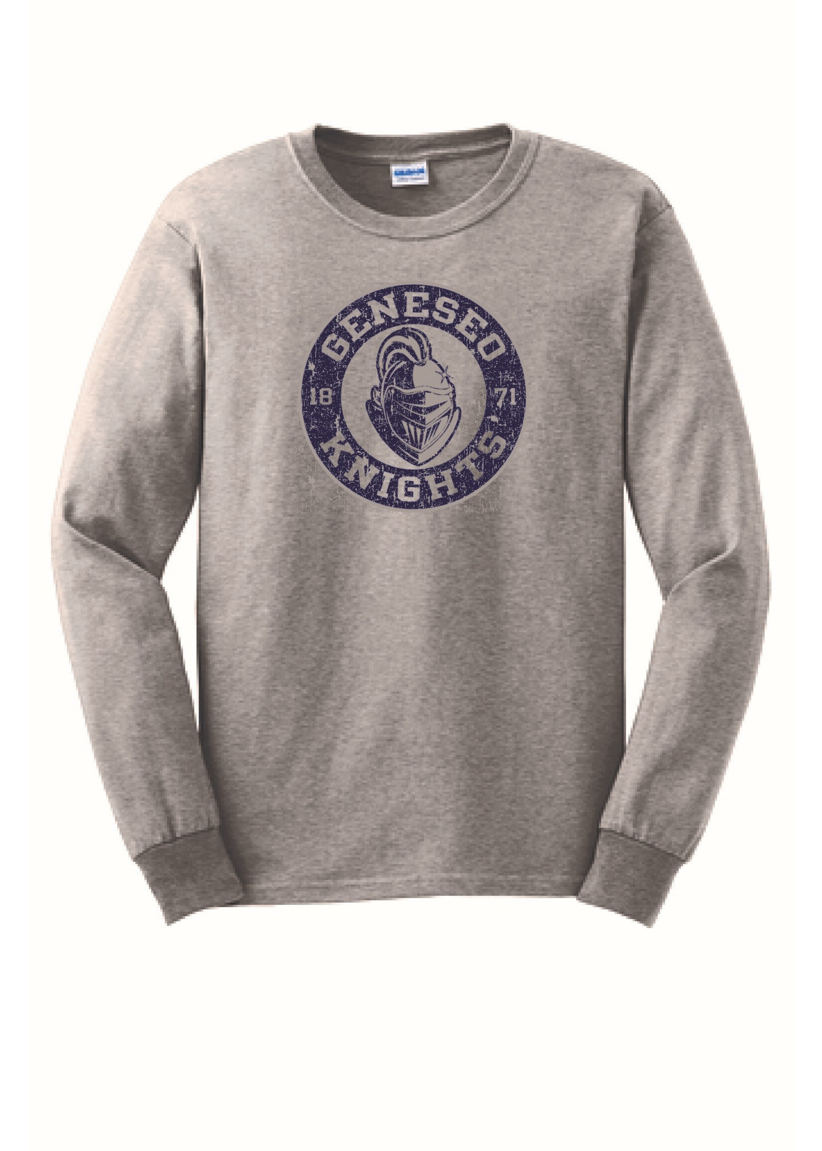 Gildan Distressed Sport Design Long Sleeve Tee