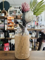 Cane Wrapped Glass Vase