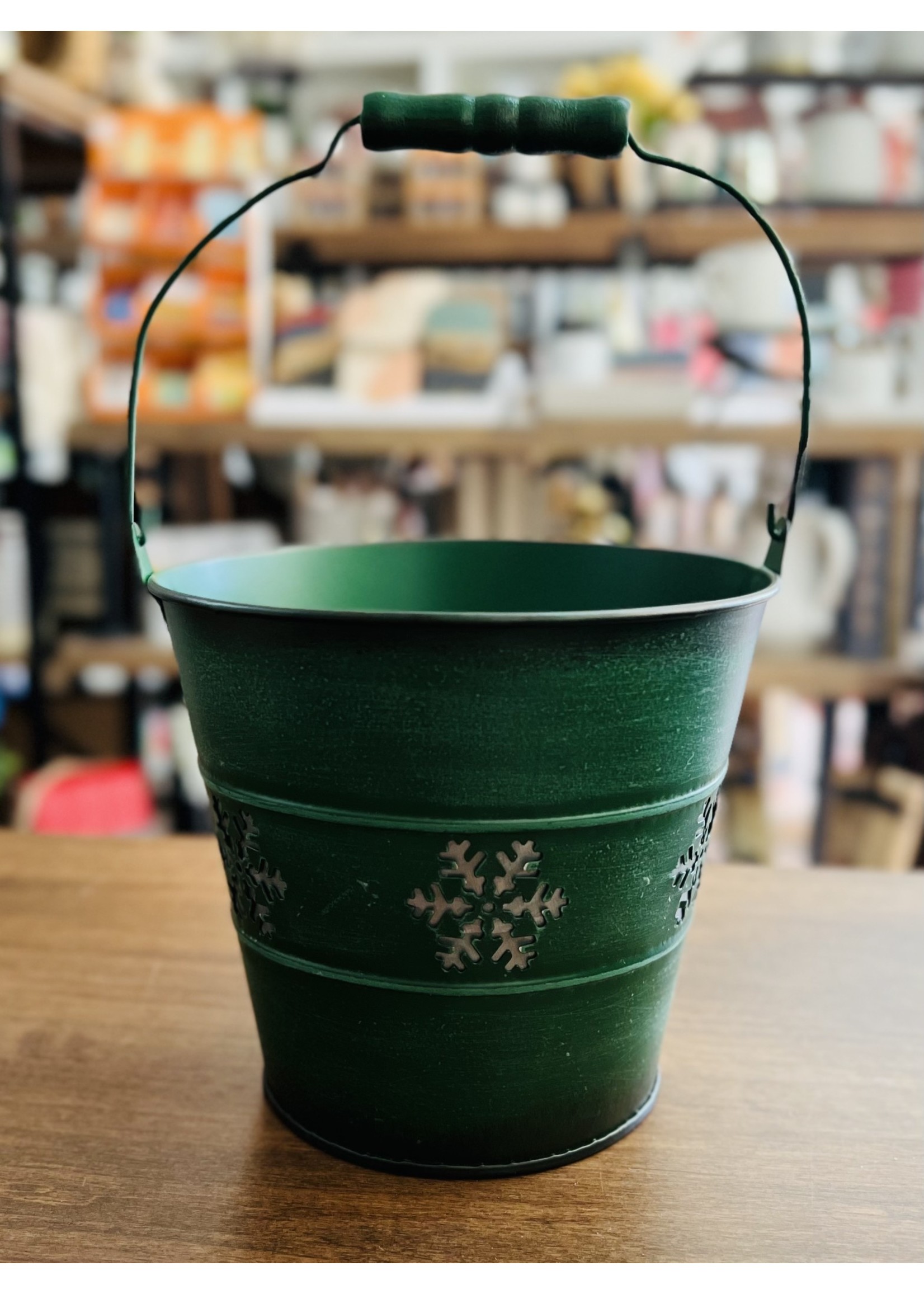 Green Snowflake Cutout Pail