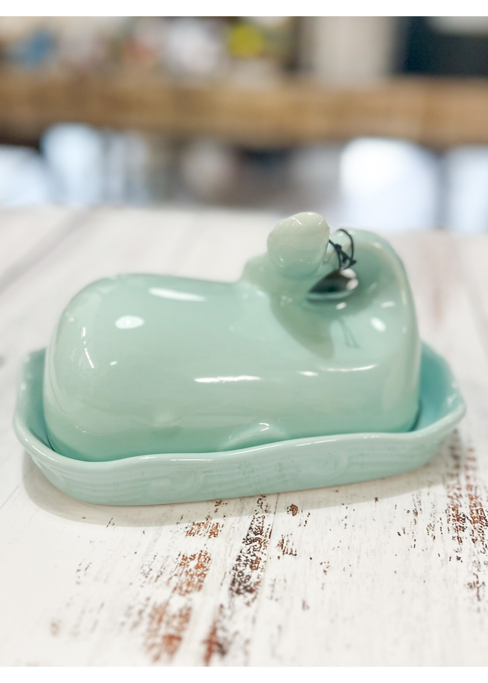 Stoneware Whale Butter Dish