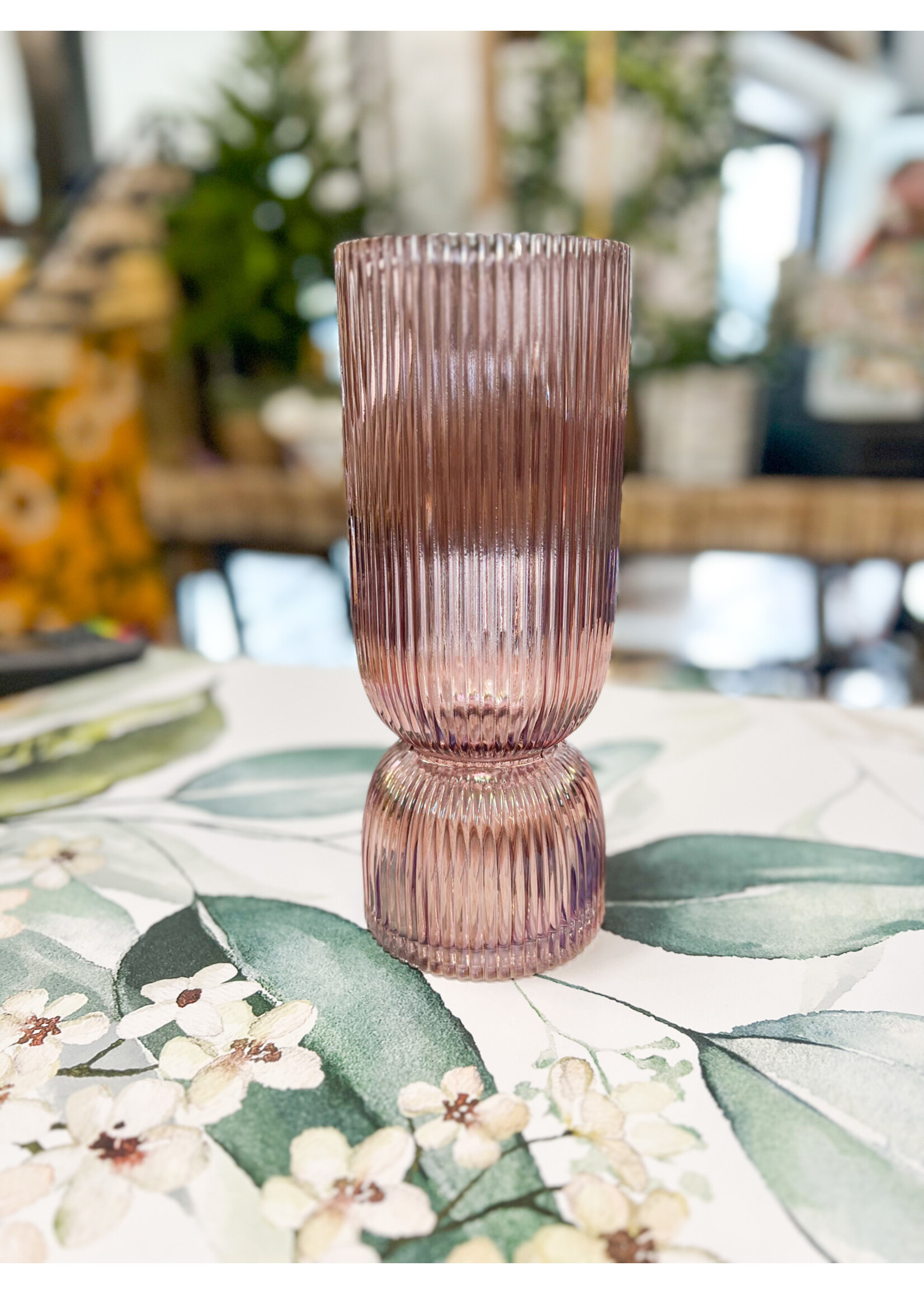 Pink Lustre Glass Vase