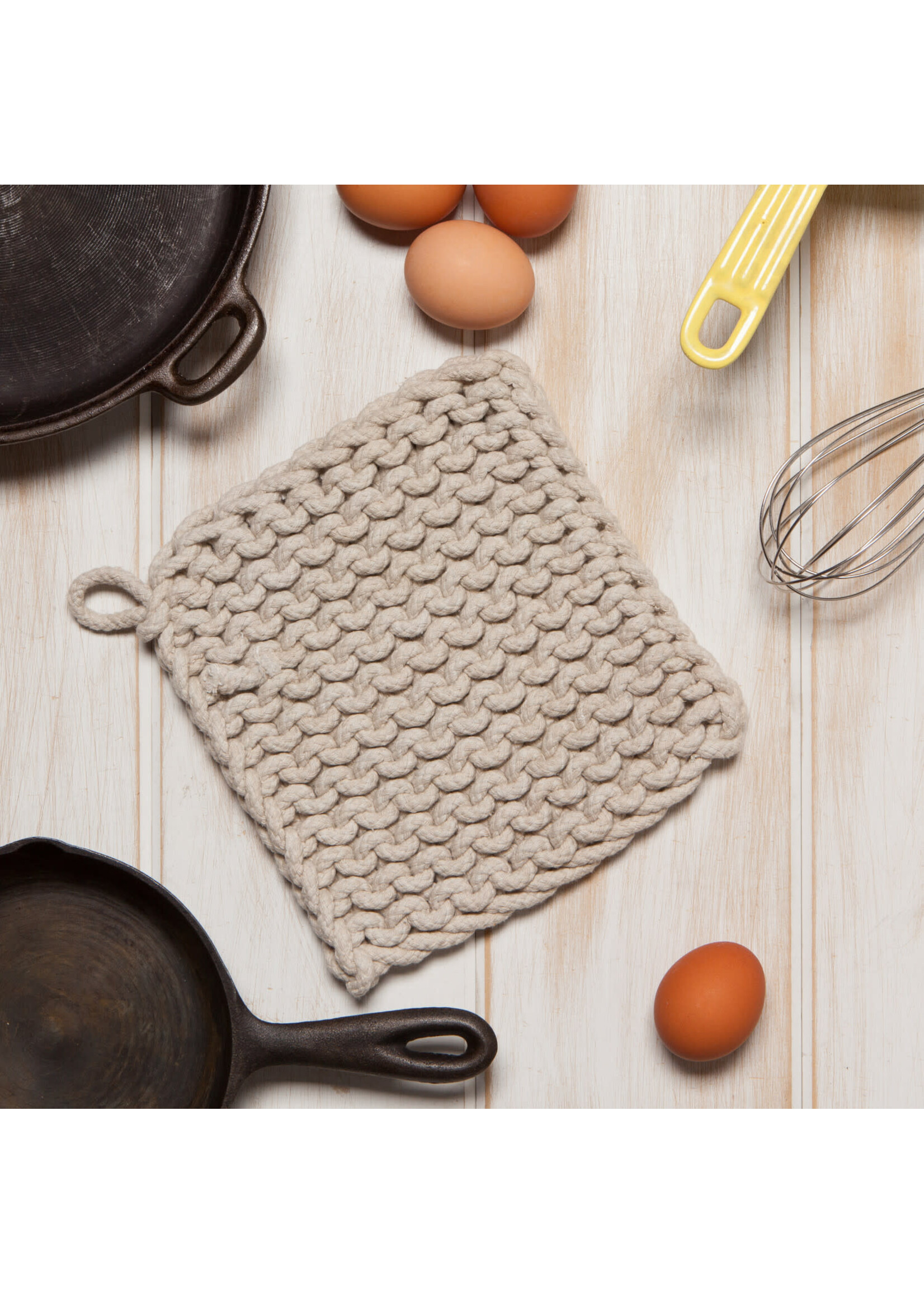 Danica Dove Gray Knit Potholder
