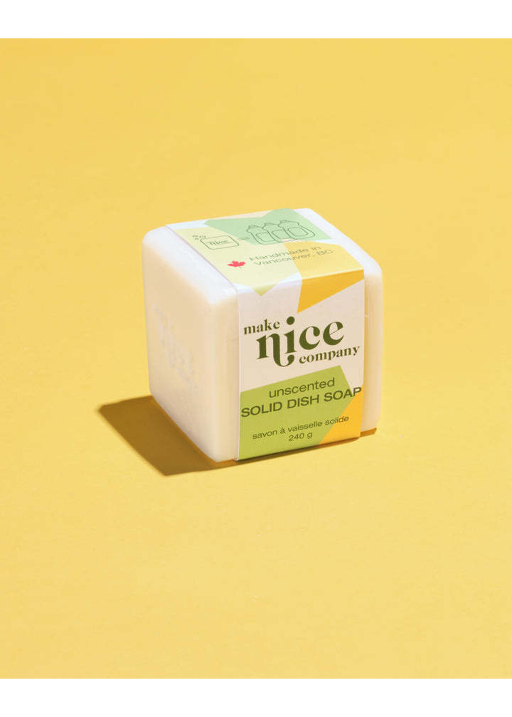 Make Nice Co Unscented Solid Dish Soap