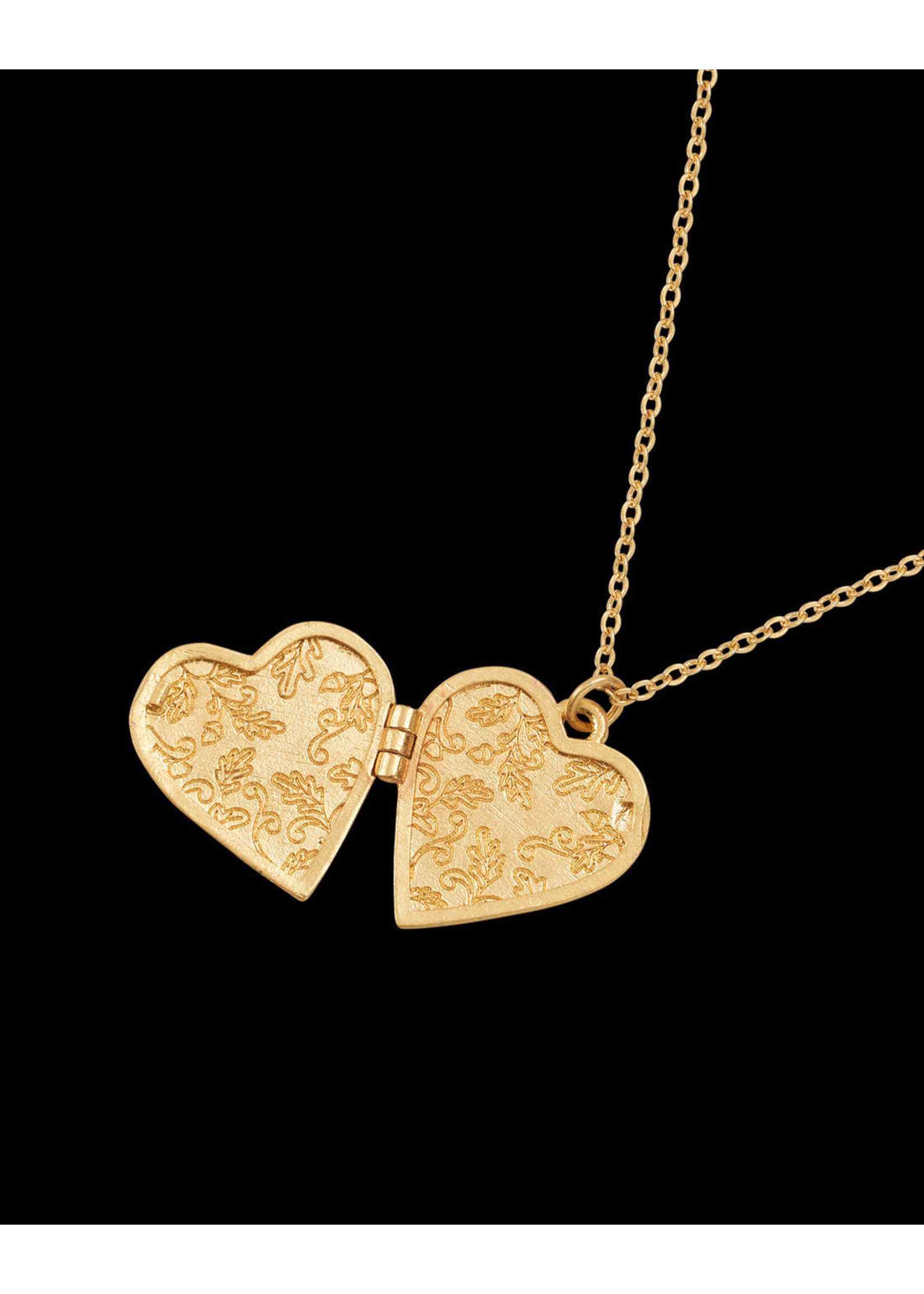 Fable England Swallow Heart Locket Chain Necklace