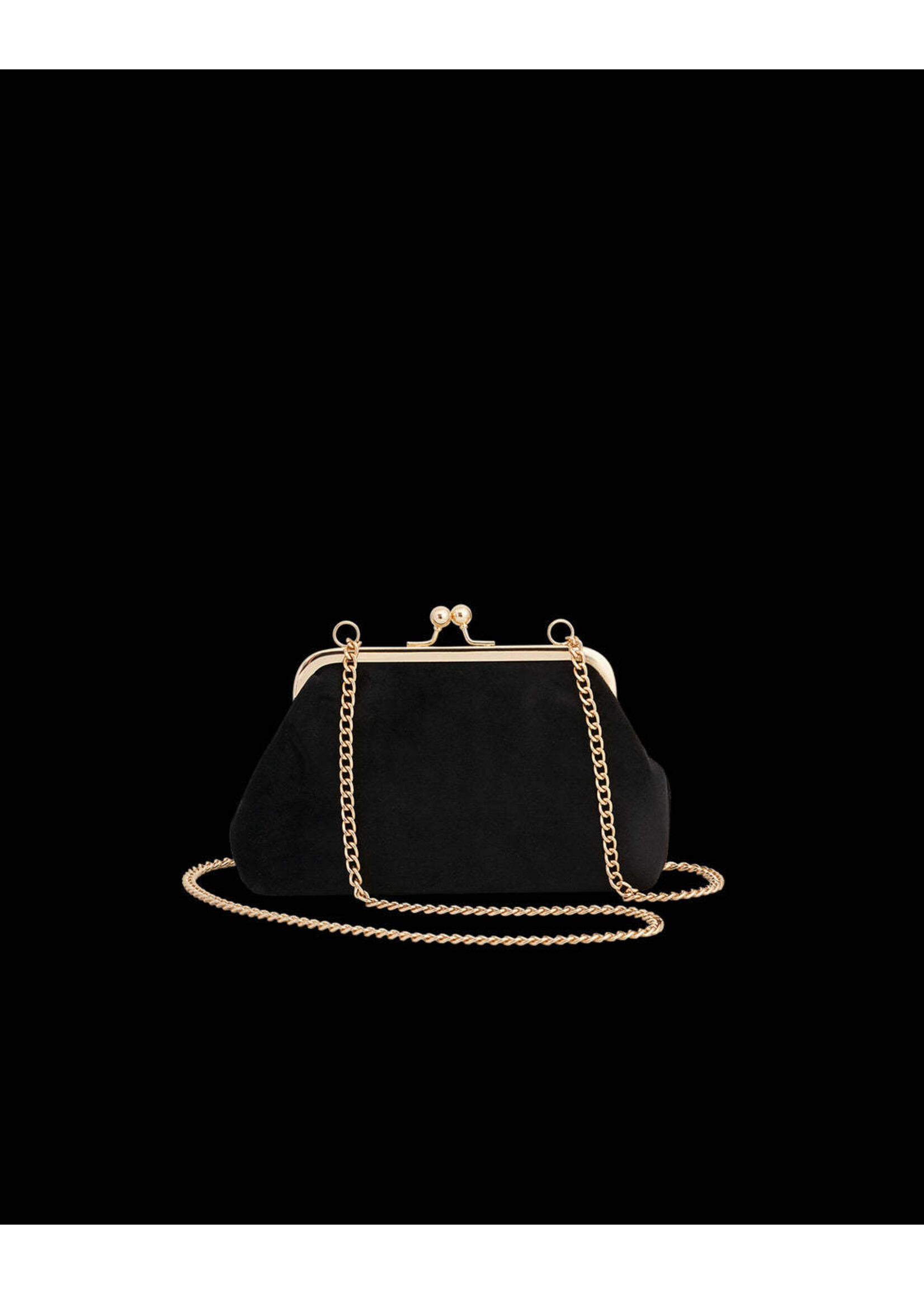 Fable England Floral Ditsy Embroidered Velvet Clutch Purse