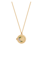 Fable England Nightshade Moon Round Gold Locket Chain Necklace