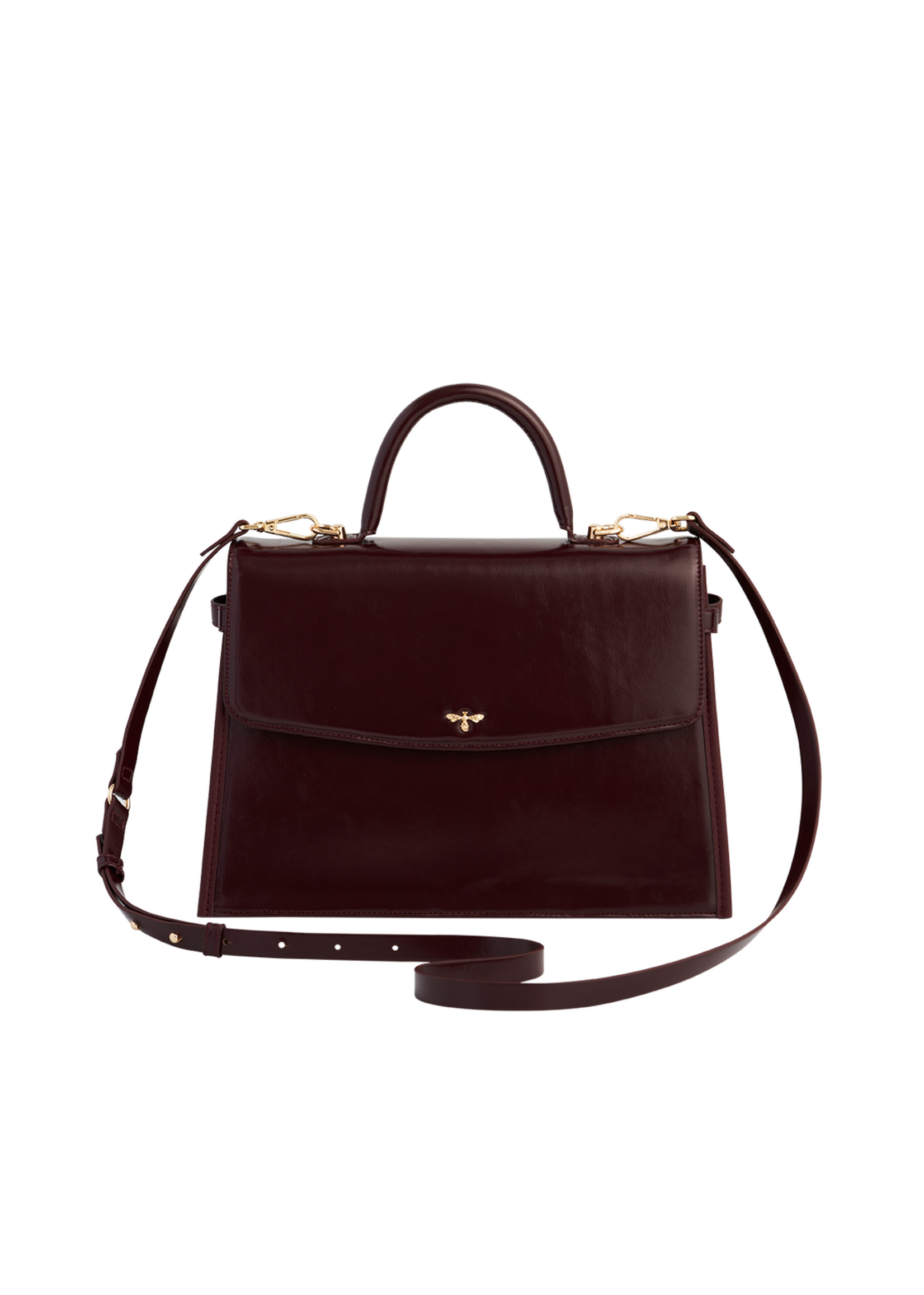 Fable England Ruby Cherry Red Structured Medium Tote