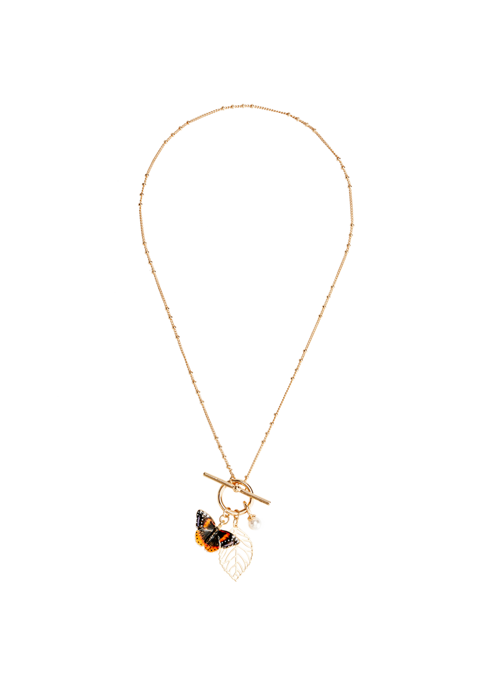 Fable England Enamel Red Admiral Charm Necklace