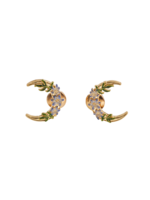 Fable England Nightshade Moon Gold Stud Earrings