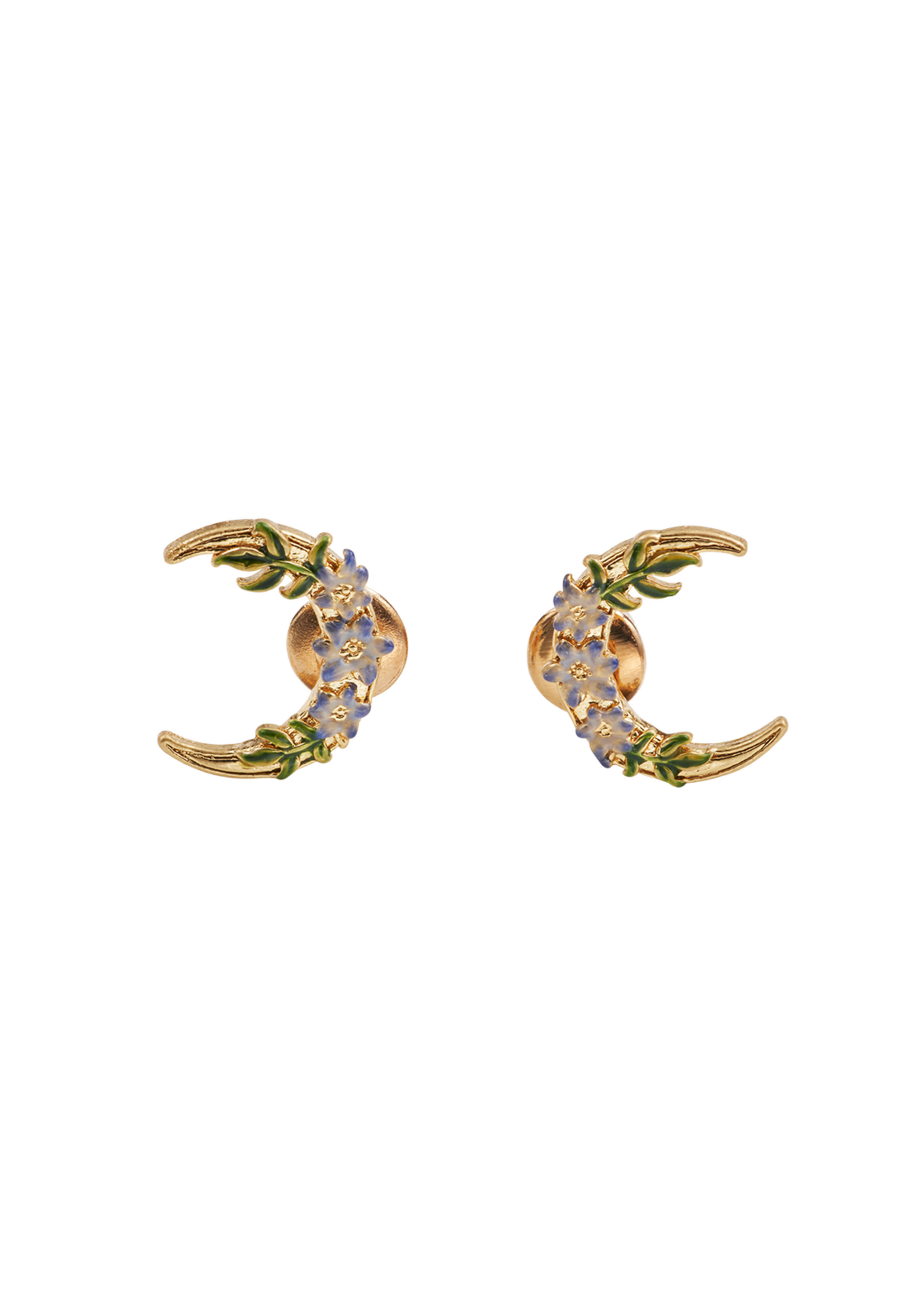 Fable England Nightshade Moon Gold Stud Earrings