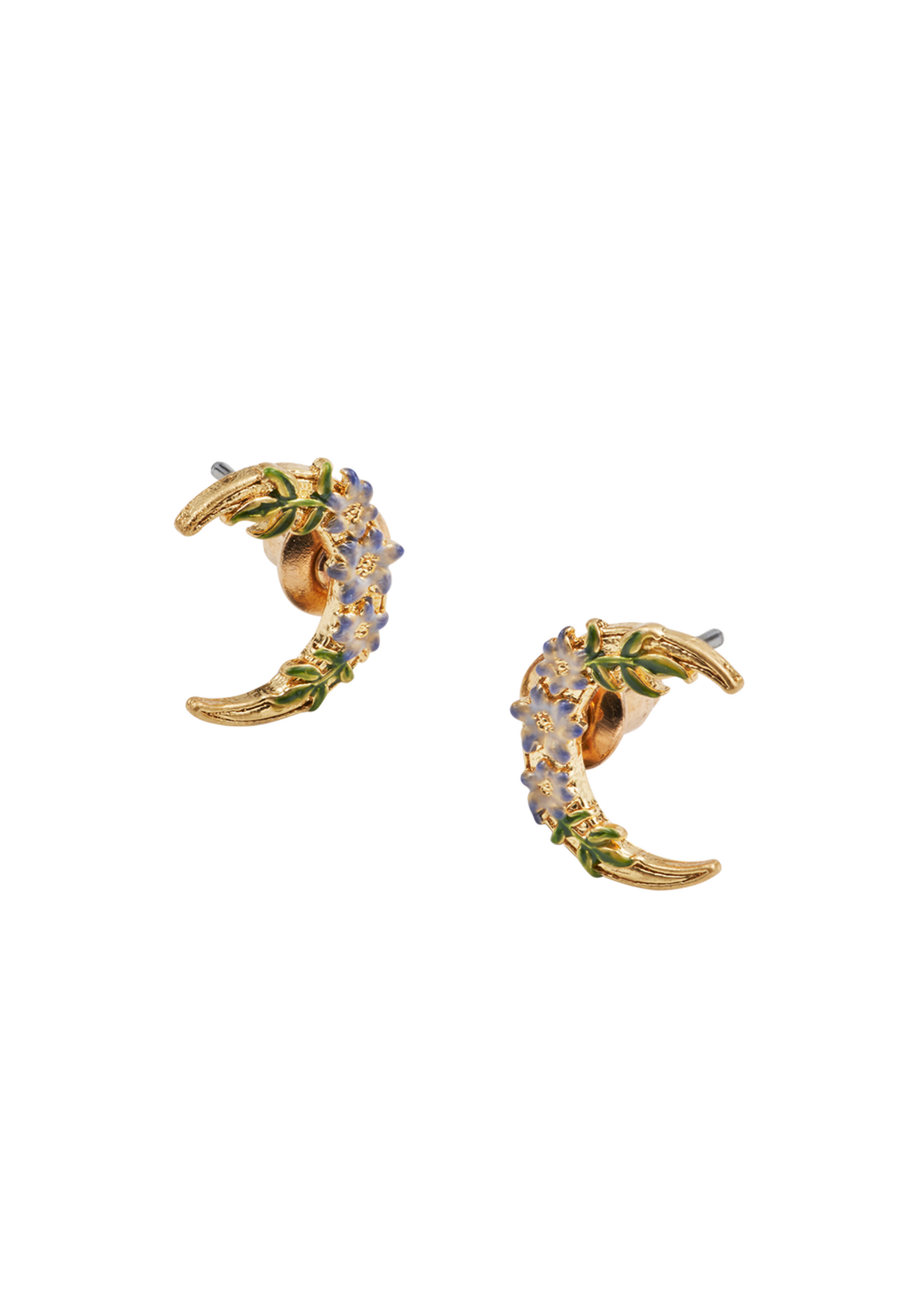 Fable England Nightshade Moon Gold Stud Earrings