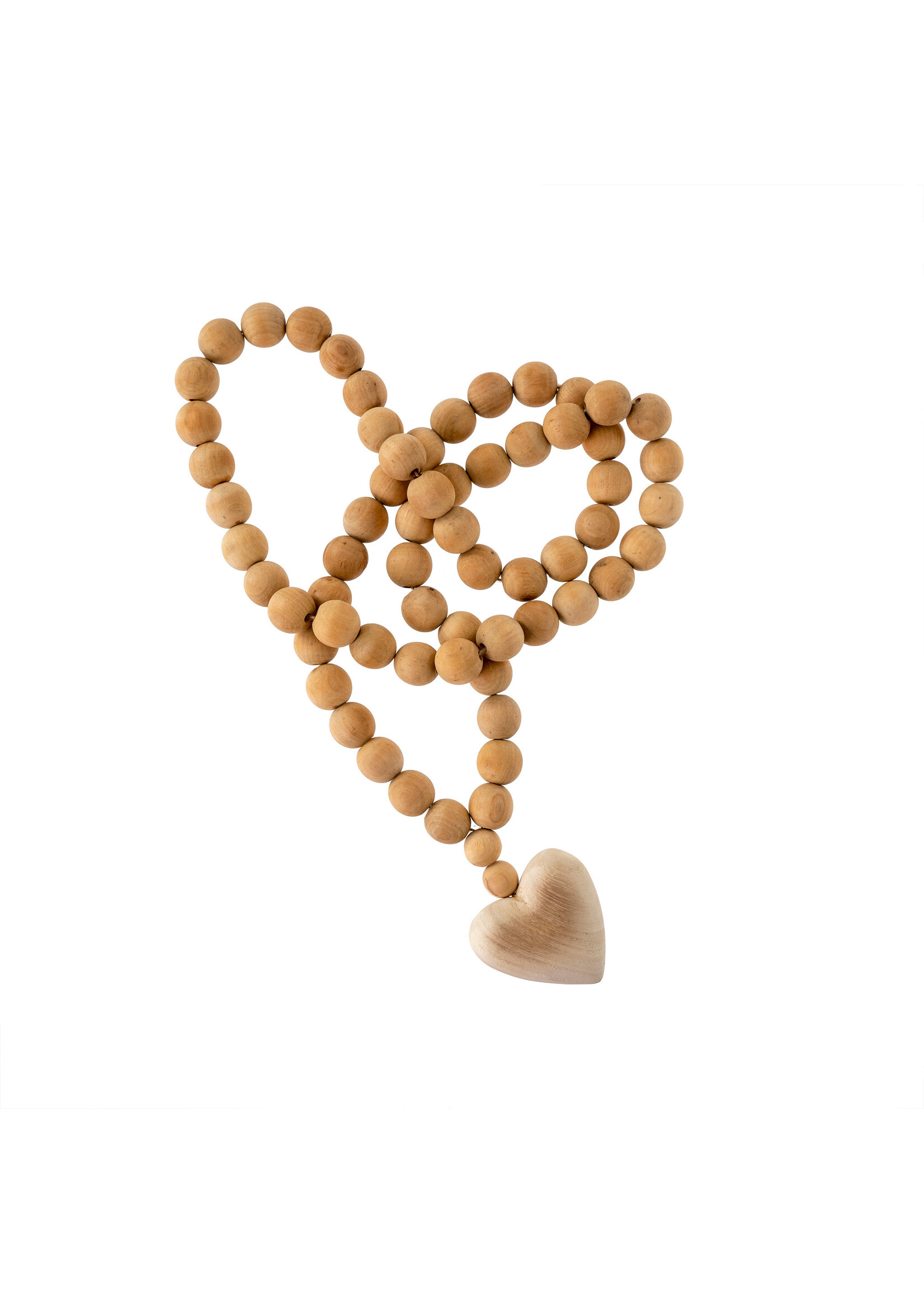 Indaba Wooden Heart Prayer Beads - Lg