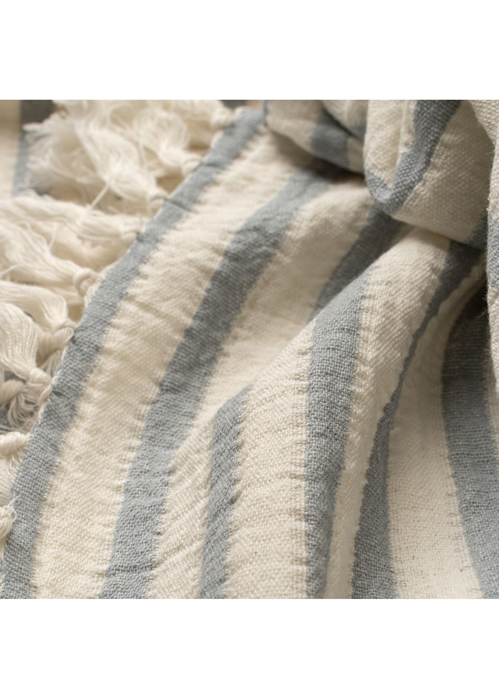 Indaba Castaway Cotton Throw, Blue