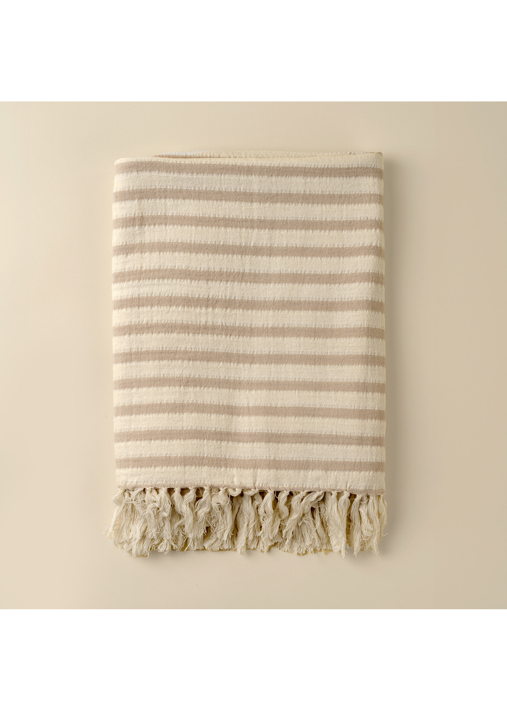 Indaba Castaway Cotton Throw, Stone