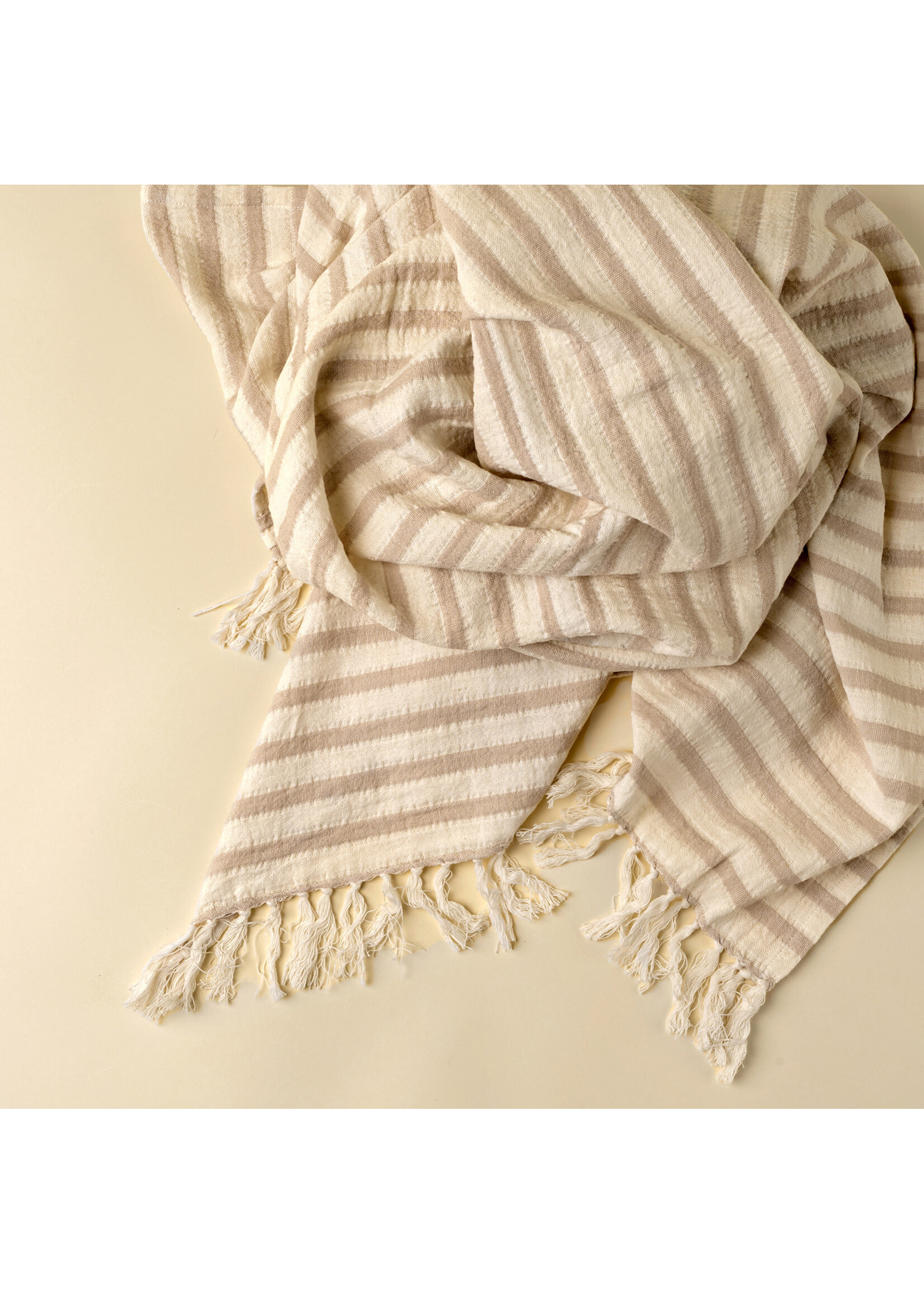 Indaba Castaway Cotton Throw, Stone