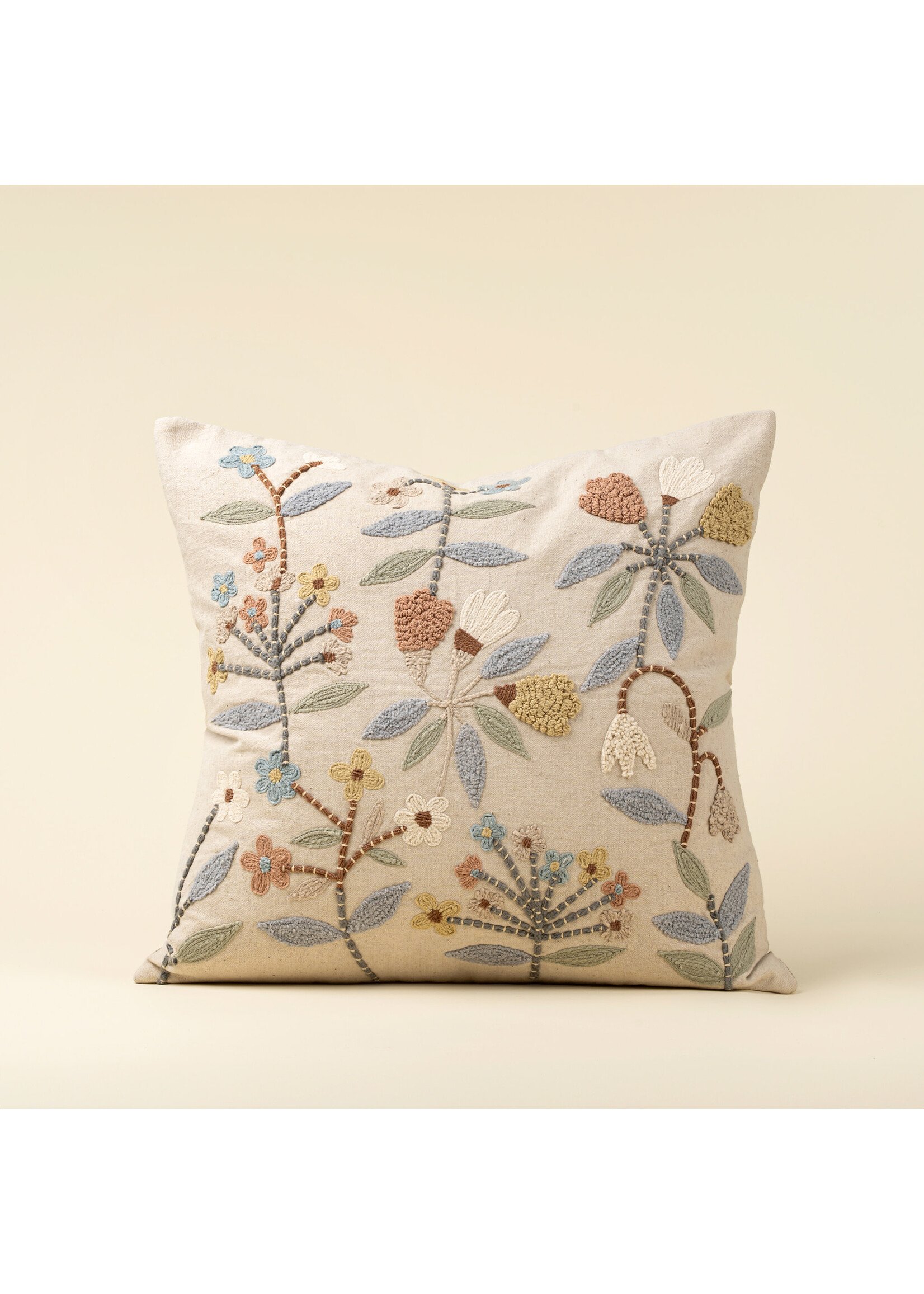 Indaba 20x20  Lunaflora Embroidered Pillow