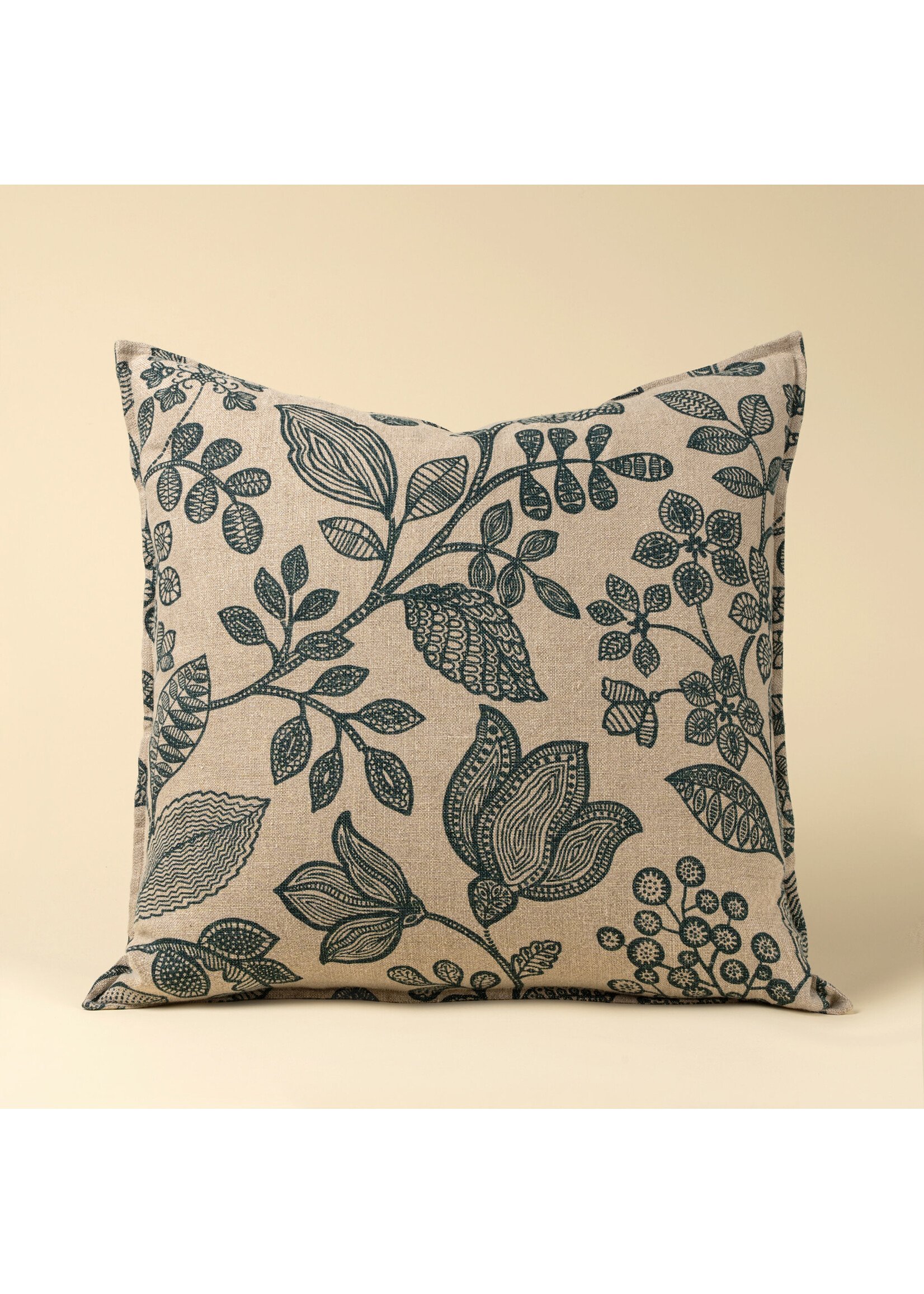 Indaba 24x24 Arborea Linen Pillow Teal