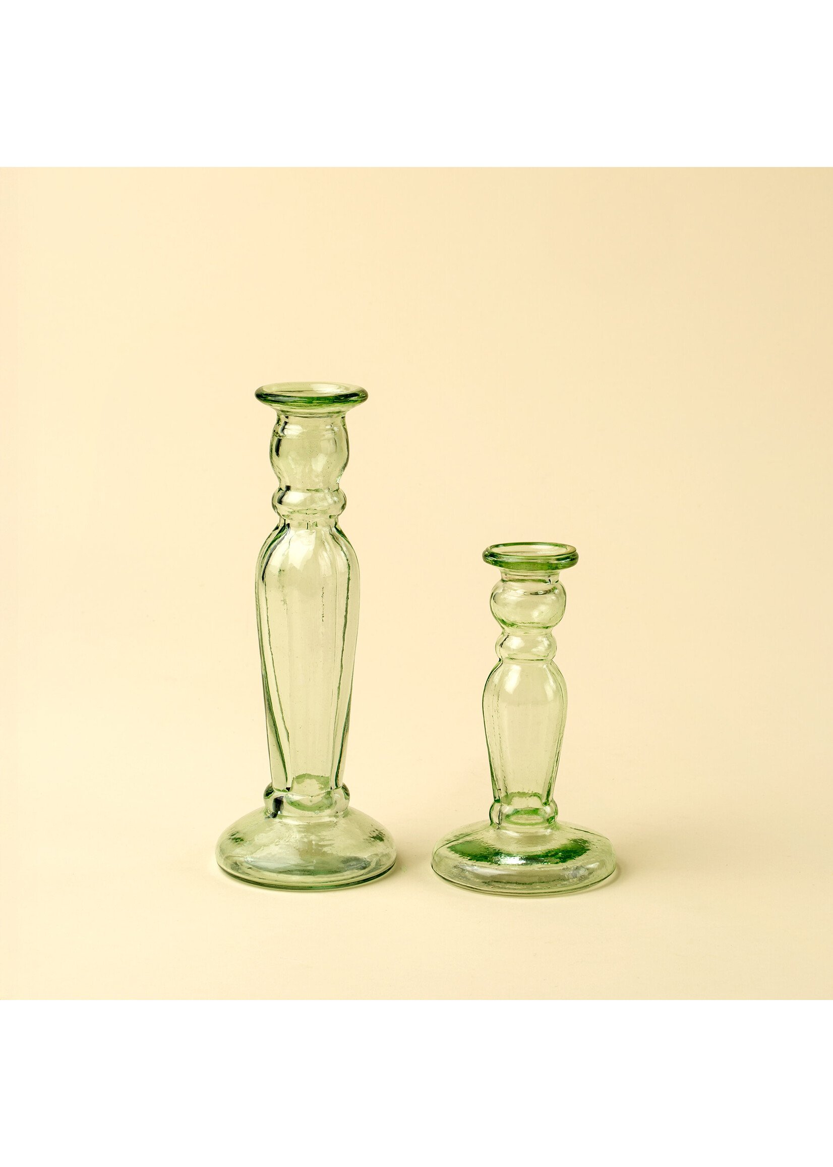 Indaba Vero Glass Candlestick S Green