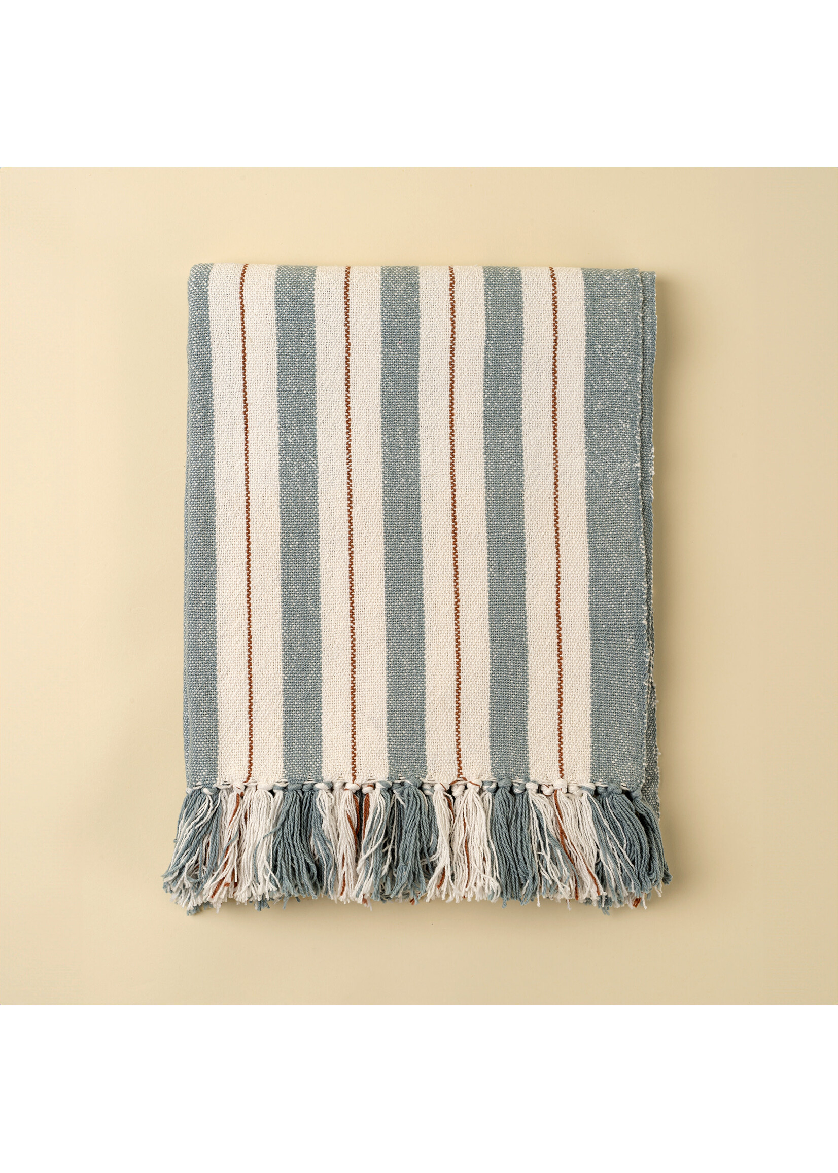 Indaba Cavendish Cotton Throw, Blue