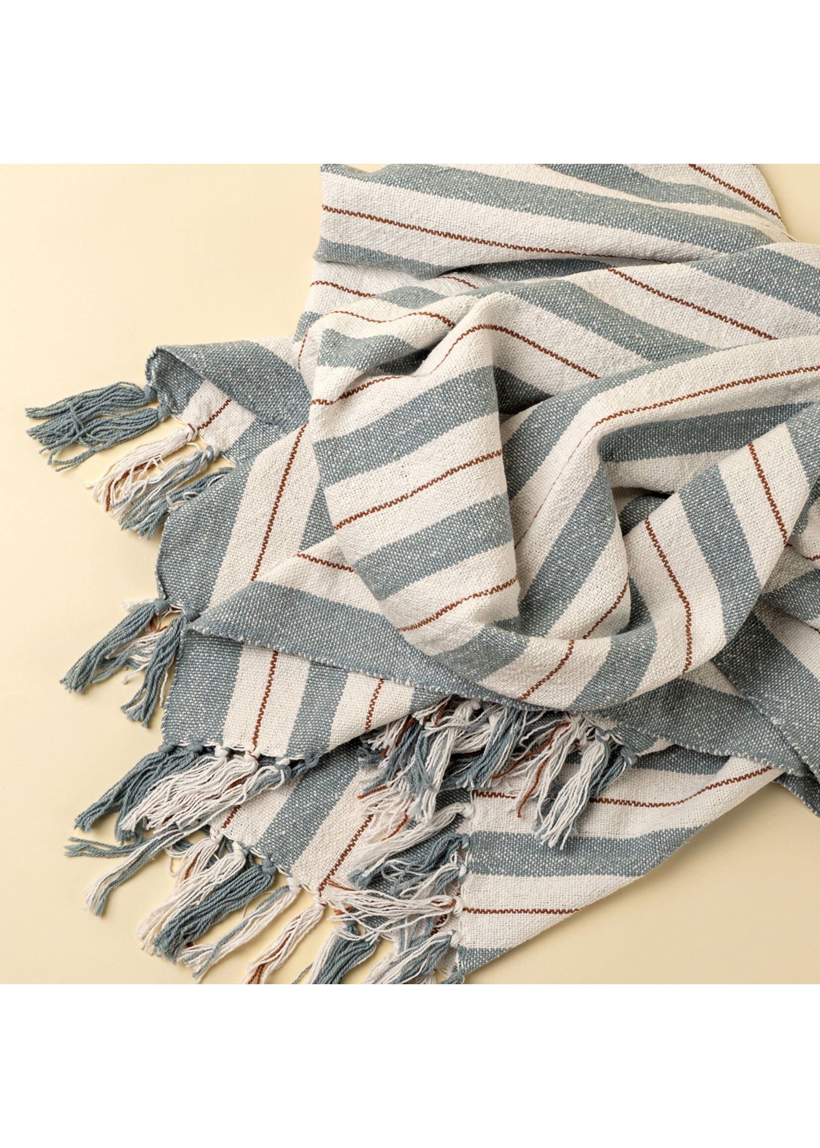 Indaba Cavendish Cotton Throw, Blue