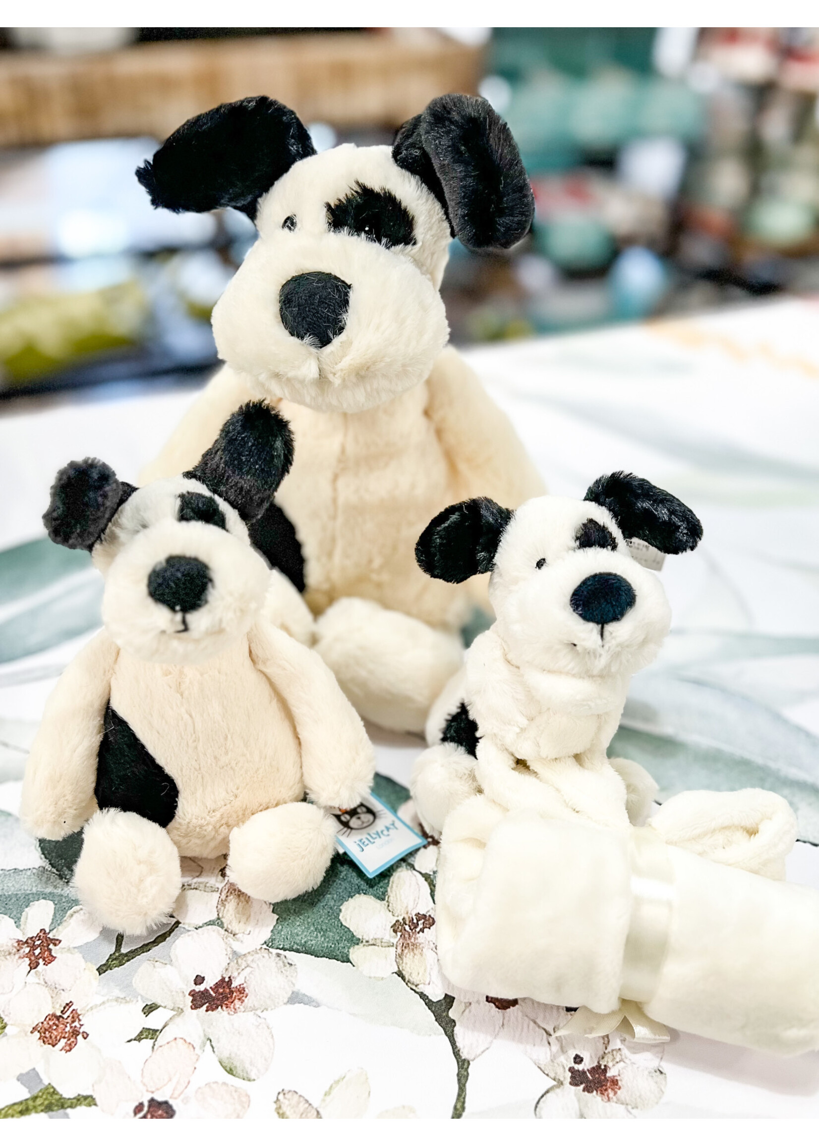 Jelly Cat Bashful Black & Cream Puppy Original (Medium)