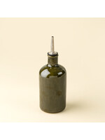 Indaba Stoneware Vinegar Cruet, Deep Green