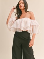 RUFFLE OFF SHOULDER ORGANZA TOP