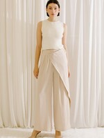 MONOCHROMATIC WRAP SIDE TROUSERS