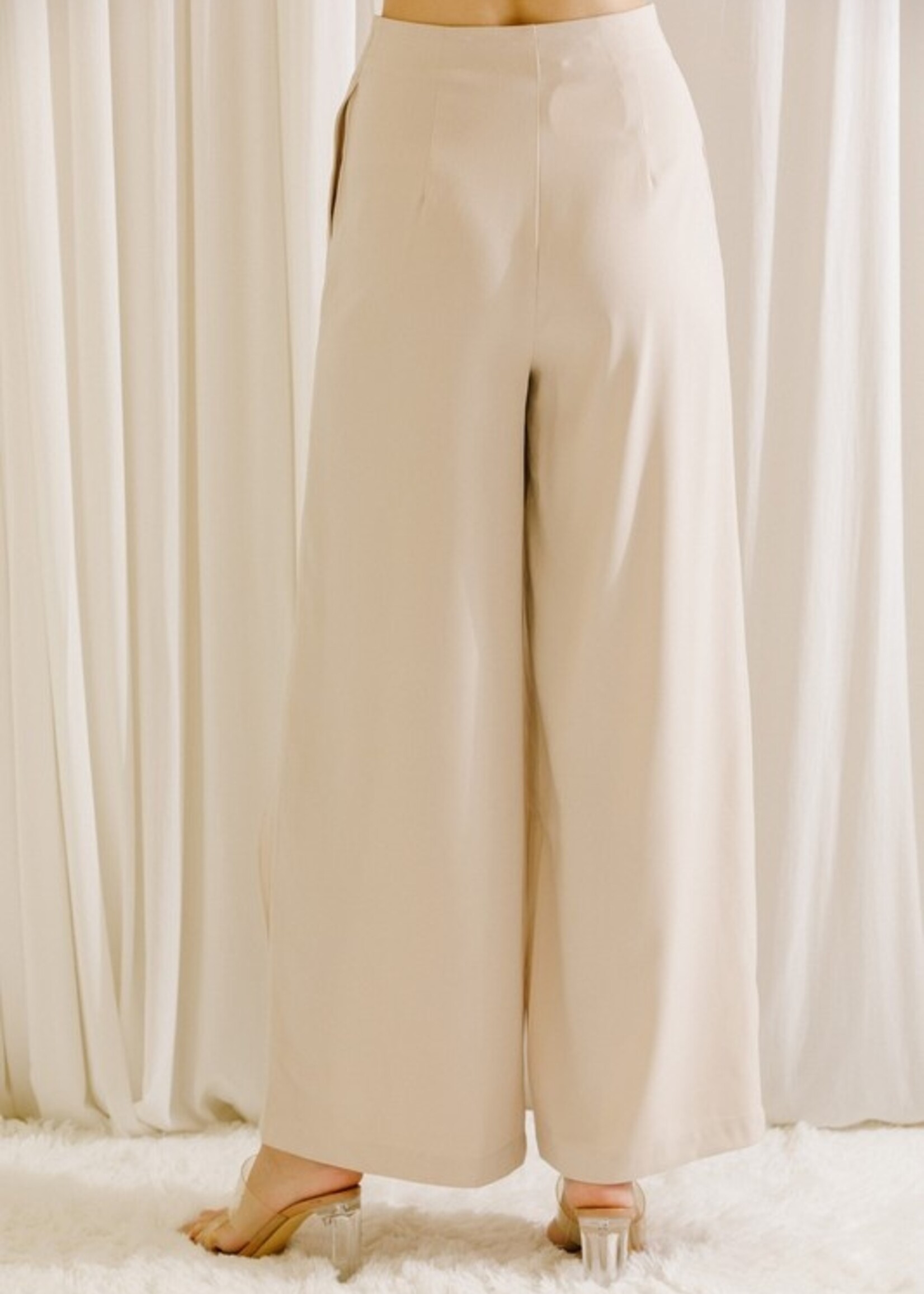 MONOCHROMATIC WRAP SIDE TROUSERS