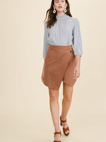 Listicle Twill Wrap Skirt