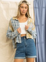 Papermoon Plaid Cropped Shirt
