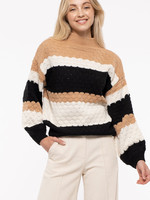 Blu Pepper Striped Knit Sweater