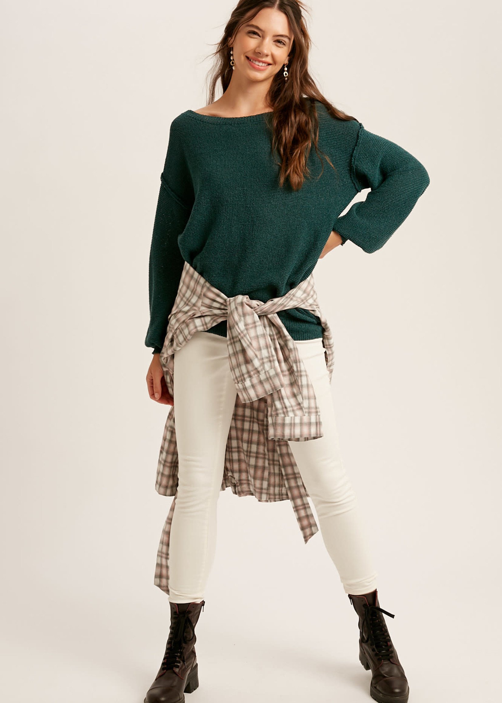 Listicle Pullover Knit Sweater