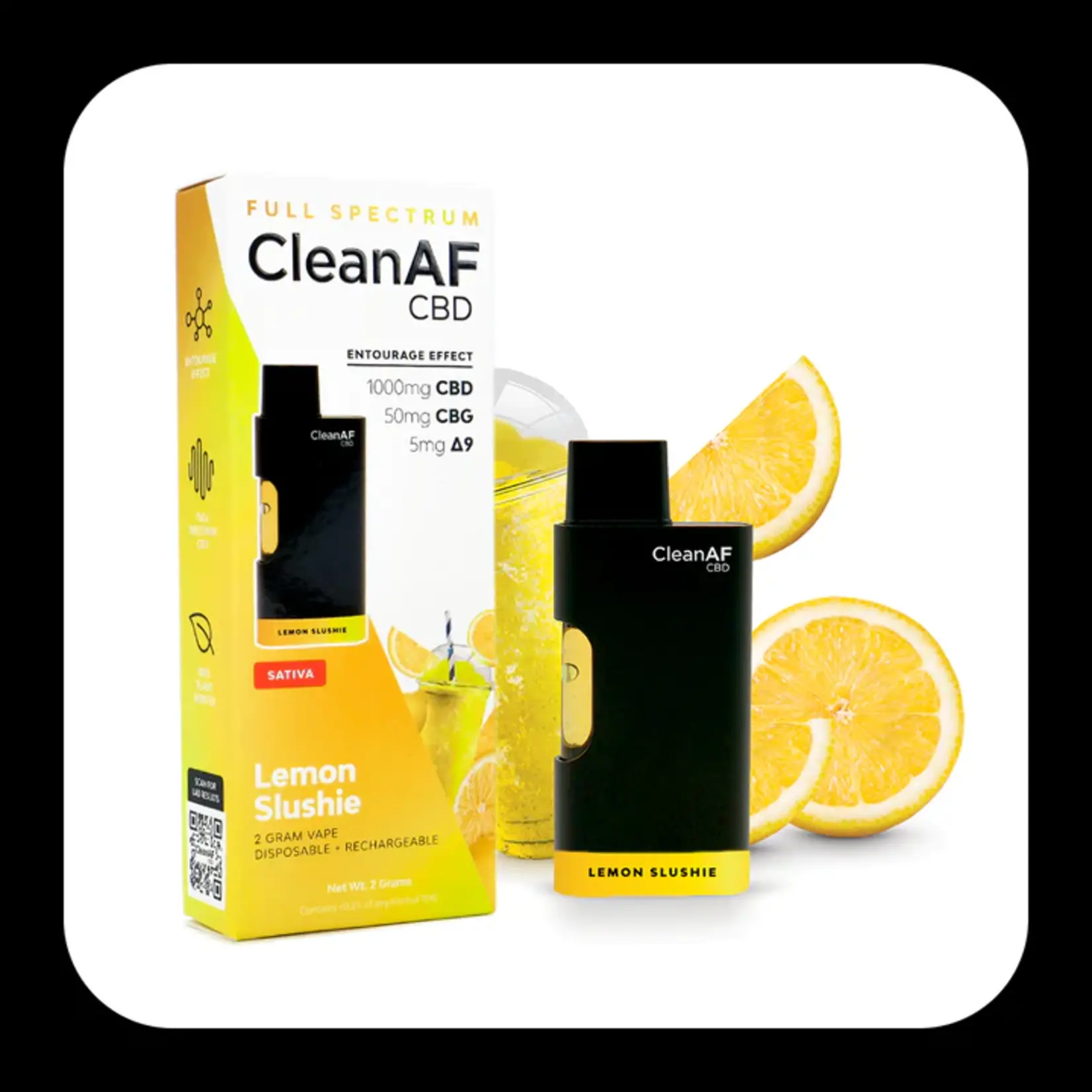 CleanAF Full Spectrum 2g Disposable (1g CBD, 50mg CBG, 50mg CBN, 5mg Delta 9)