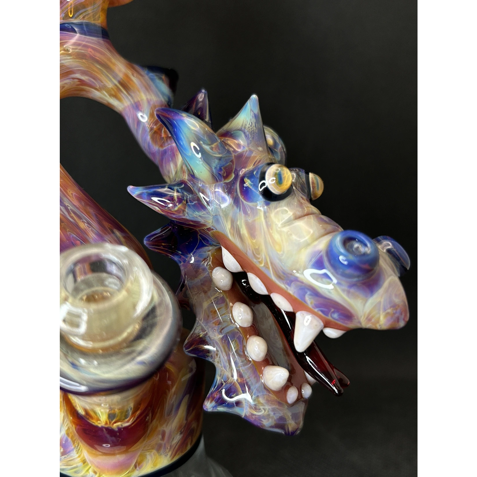 Popeye Glass Amber Red Dragon