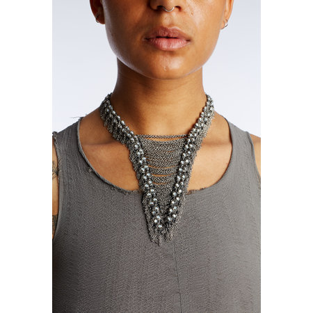 Jean-Francois Mimilla COL147 Swarovski Crystal & Chain Necklace