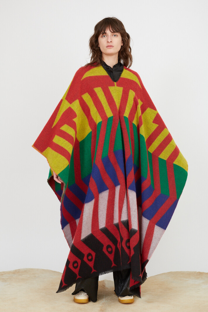 Walter Van Beirendonck 9007 SNAKE Poncho Red