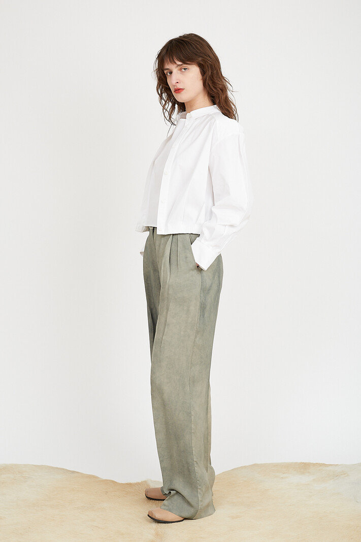 Ziggy Chen Extra Long Straight Trousers dusty seafoam