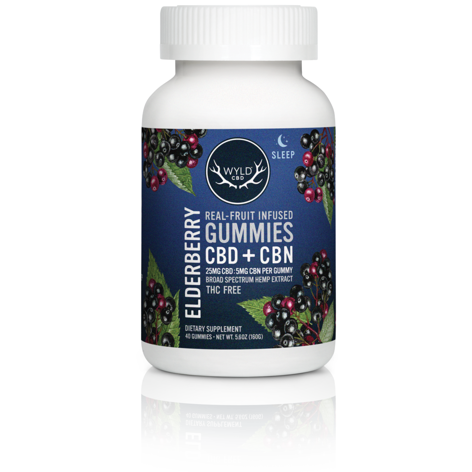 Wyld Wyld, Gummies, CBD+CBN, Elderberry, 40ct