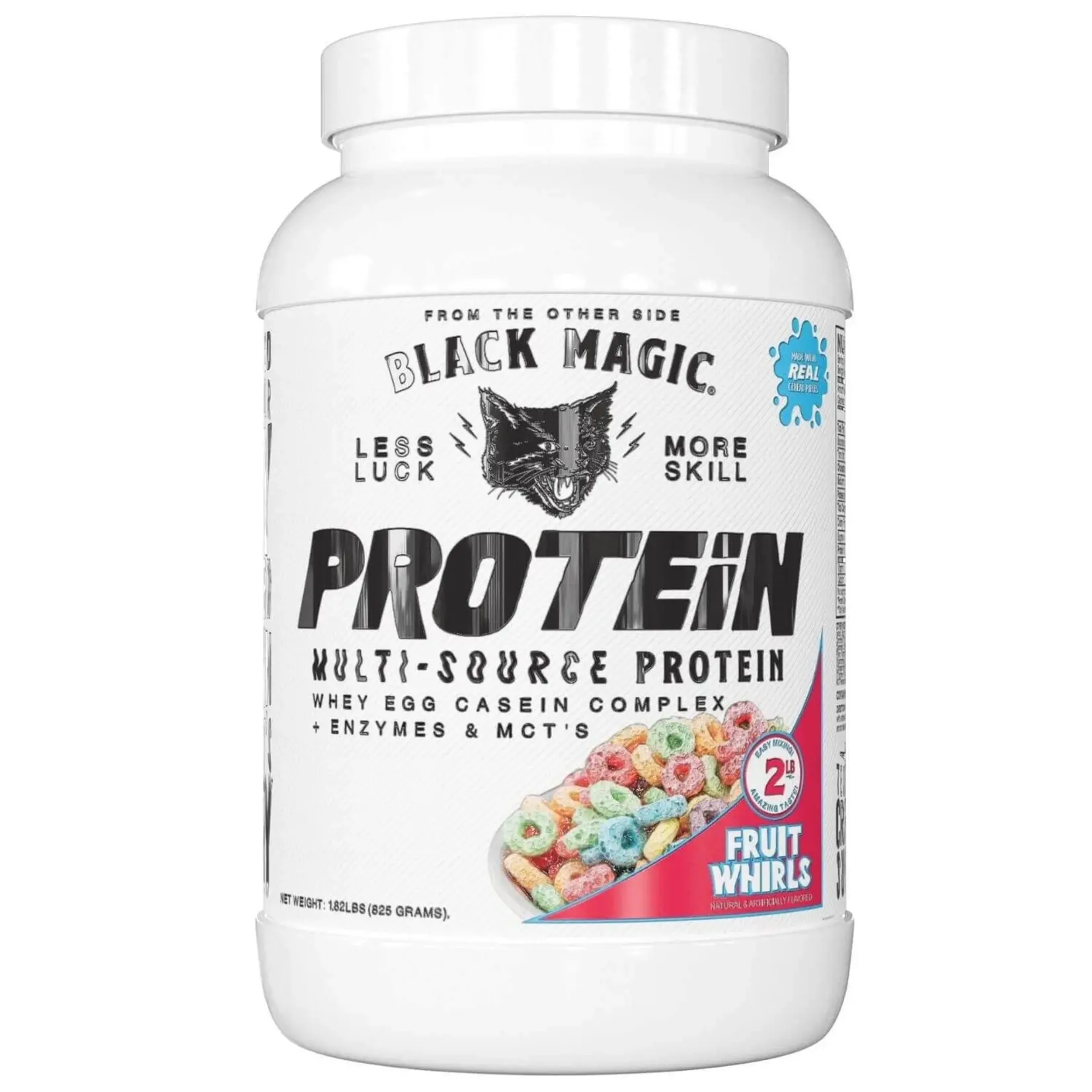 Black Magic Multi-Source Protein - Whey, Egg, and Casein Complex with  Enzymes & MCT Powder - Pre Workout and Post Workout - Fruit Whirls Protein  Powder - 24g Protein - 2 LB