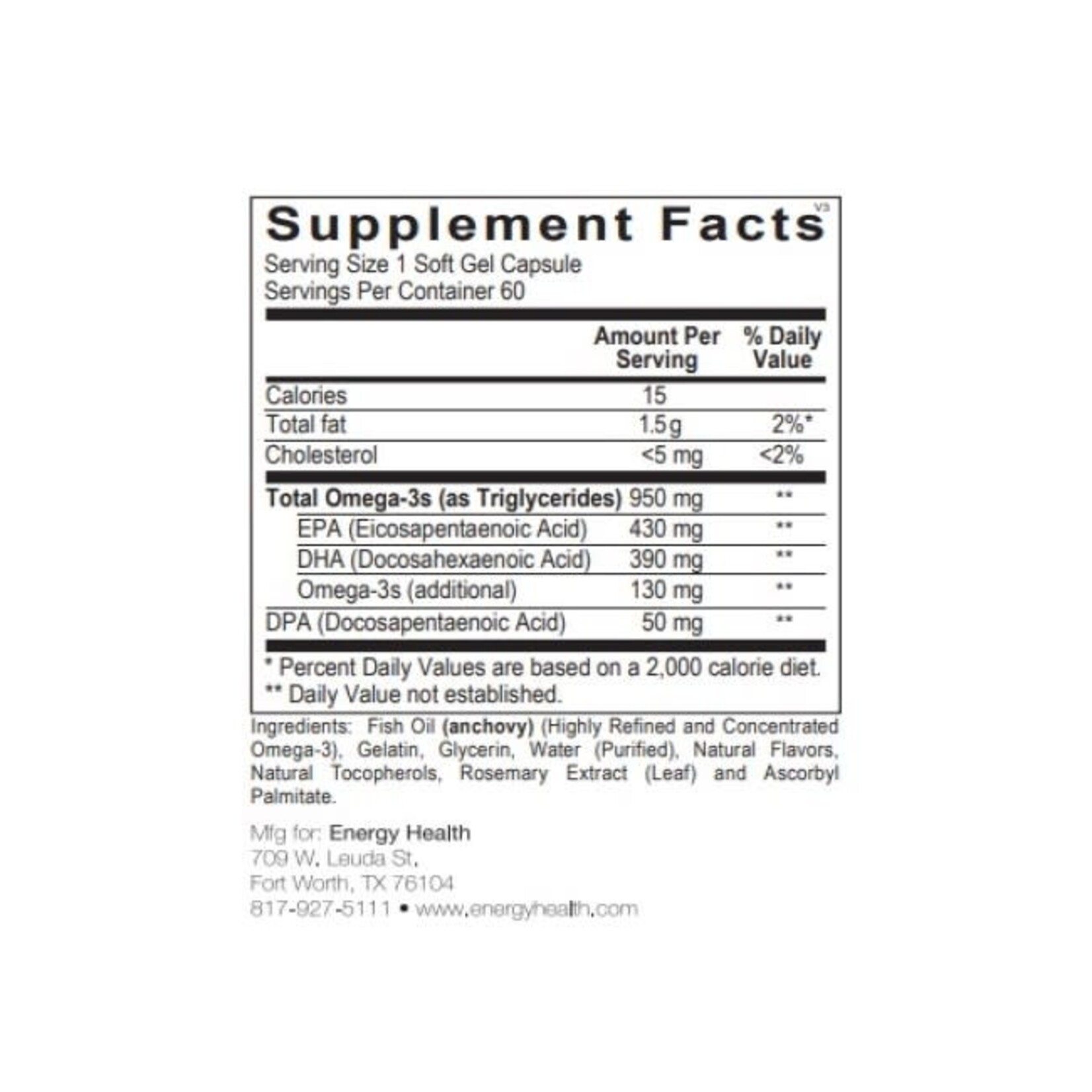 Omega 3+ 60Count