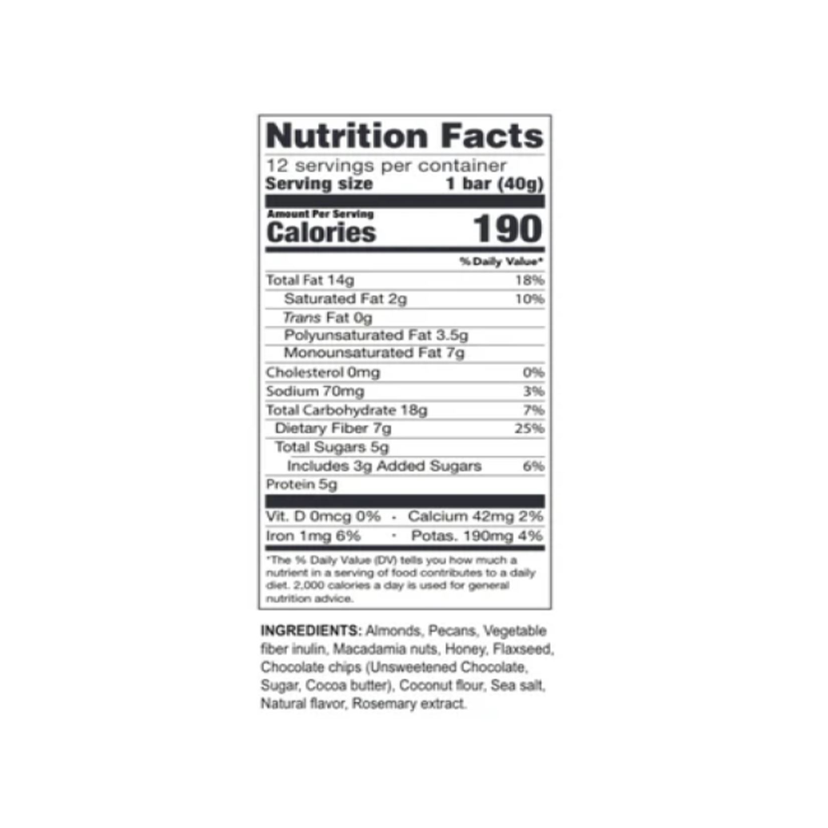 FAST BAR Chocolate Chip 12 pack