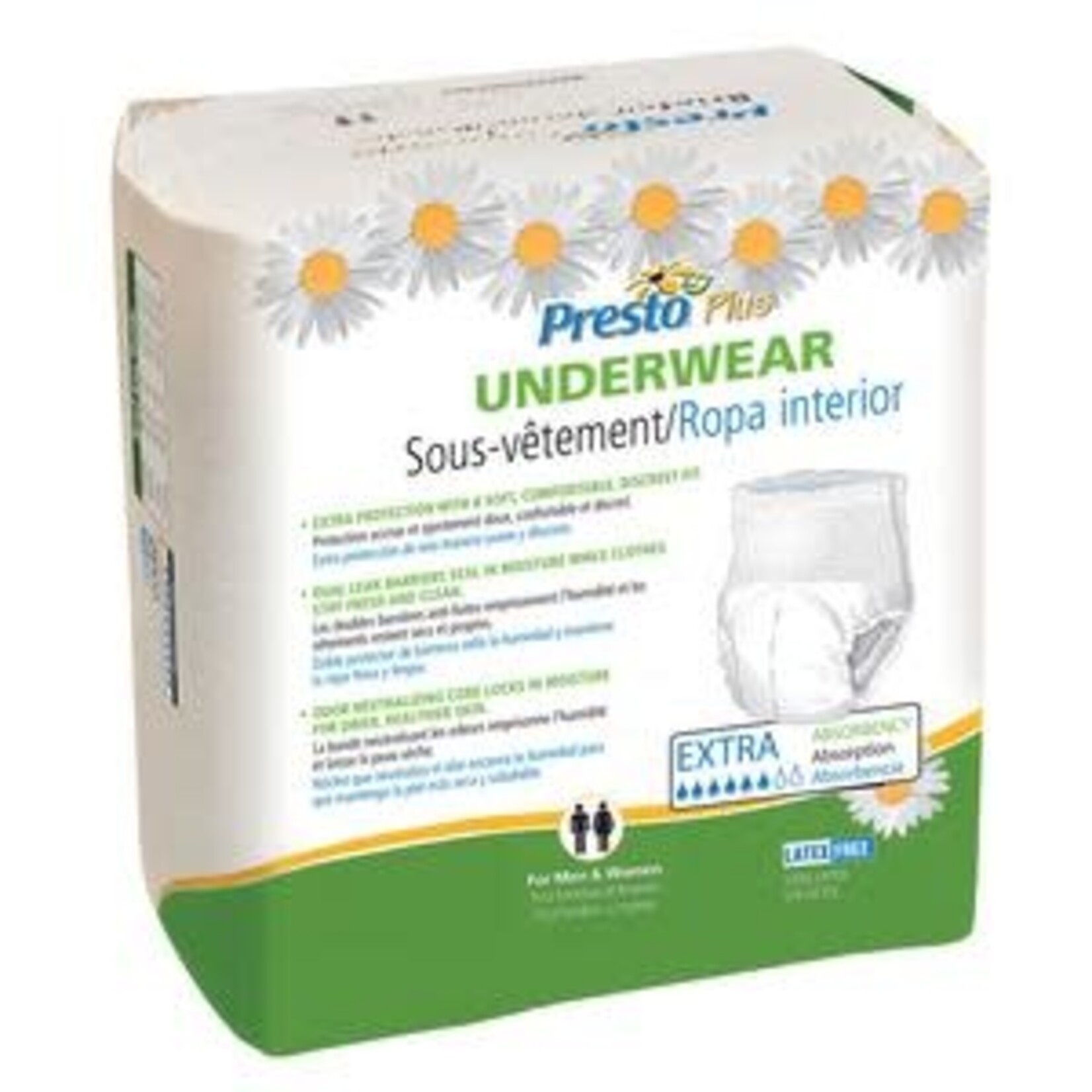 Presto Presto Supreme Classic Protective Underwear X-Large 58" - 68" Maximum Absorbency 14/Pack 56/CS