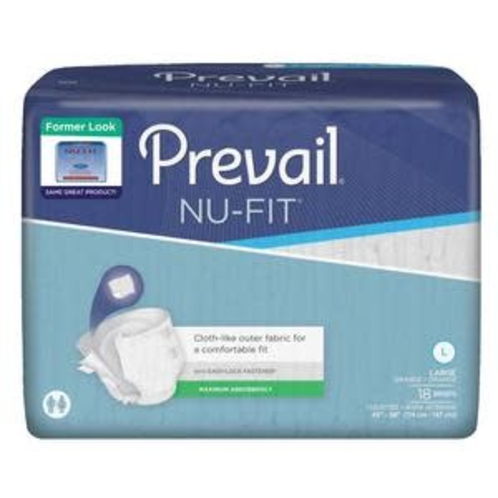 Prevail Nu-Fit PREVAIL® NU-FIT® BRIEFS Large 45-58" CASE (4)